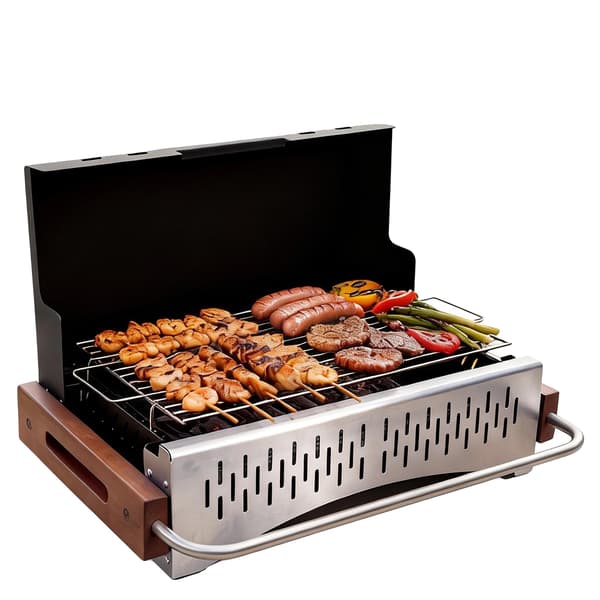Bærbar Grill, Kompakt Design, Fuld Udstyrssæt, Med værktøjssæt