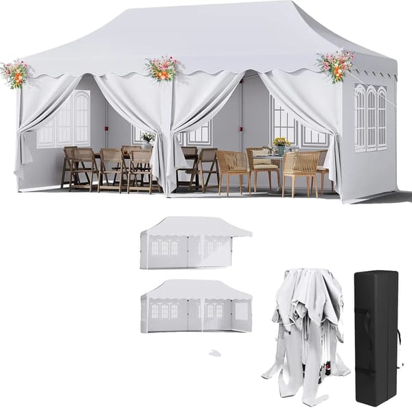 Paviljong, Vattentät Design, Avtagbara Sidopaneler, vit