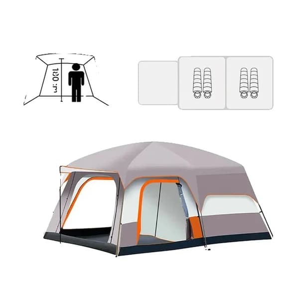 Campingtält, Rymlig Design, Utmärkt Ventilation, Beige
