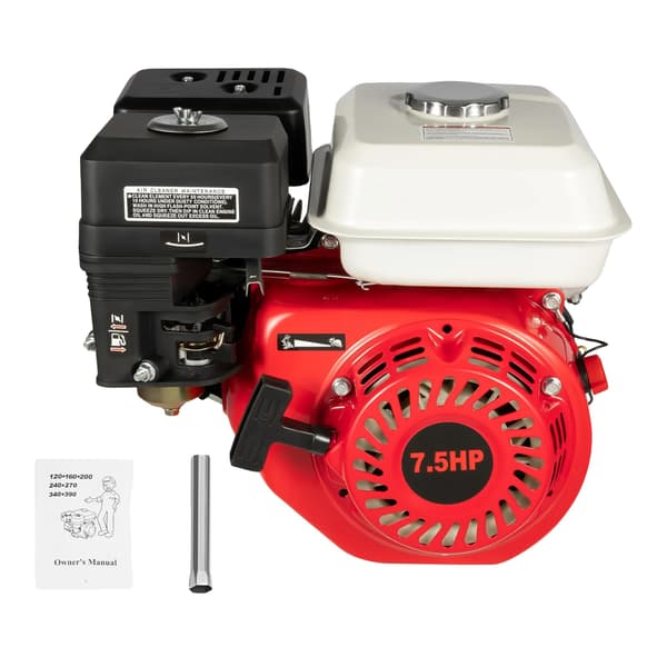 4-takts bensinmotor, 7,5 hk effekt, 0,95 gallons bränsletank,Röd