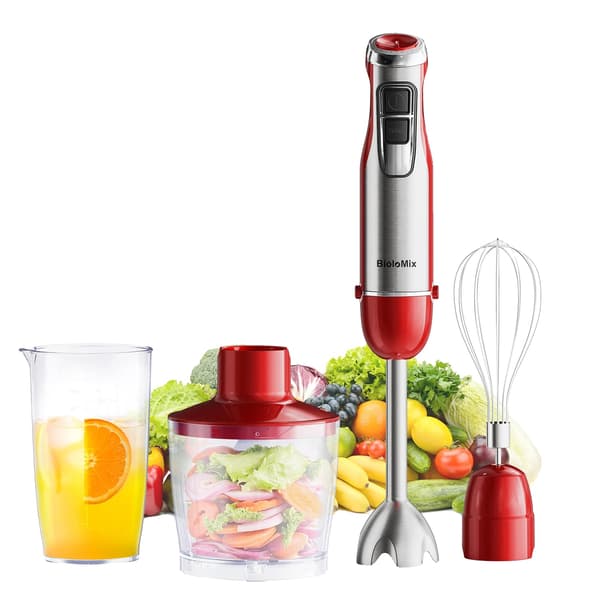 Håndblender, Multifunktionel, Kraftfuld Motor, HB1200 RØD, EU Stik, 4 i 1