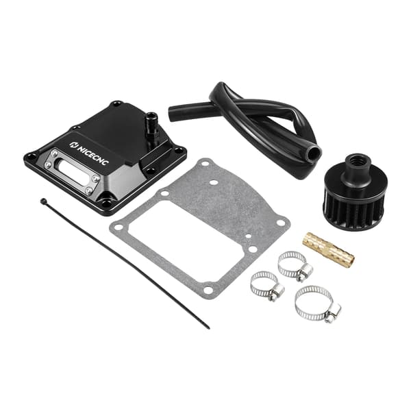 Ventet transmissions topdæksel, gennemsigtigt design, holdbart aluminium, sort