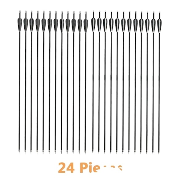 Kulfiberpile, Blandet Sæt, TPU Fjer, Sort 24 Stykker Black 24 Pieces Black 24 Pieces