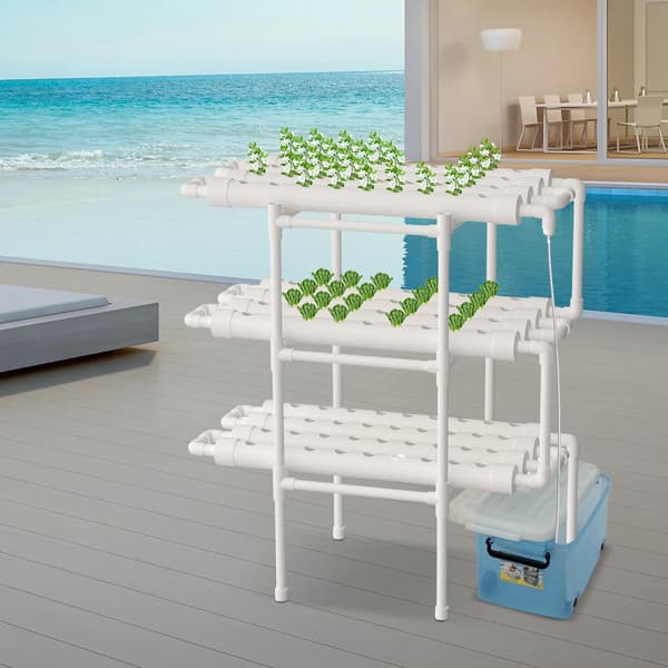 3-lags hydroponisk system, 108 plantepladser, vandbesparende design, nem at samle