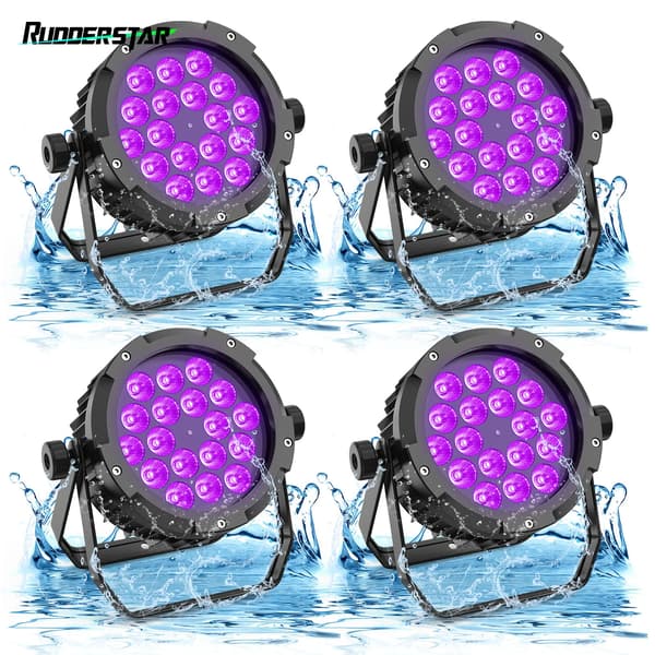 Scene Belysning Par Lys, 18 LED'er, IP67 Vandtæt, 4PCS Lys, EU stik
