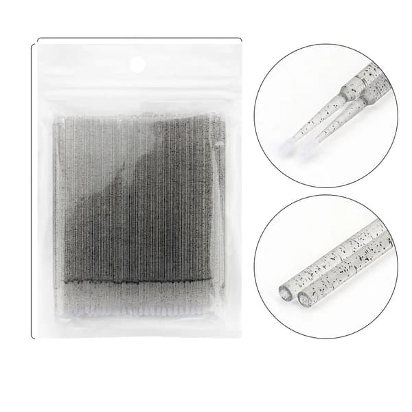 Øjenvippe Rensebørste, Bløde Mikrofiber Børster, Alsidig Brug, 1000 Sort krystal, Uldfiber-c