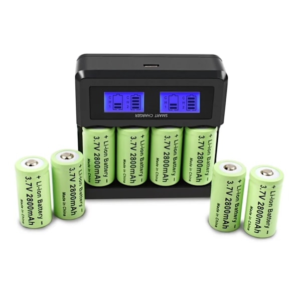 Lithiumbatteri CR123A, uppladdningsbart, 3V/37V, 8batteri 8battery