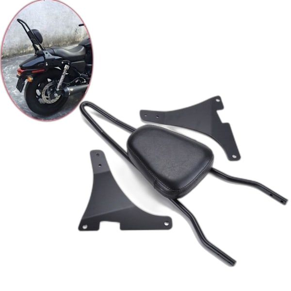 Motorcykel Bagpassagerer Sissy Bar Ryglæn - Sort til Harley Davidson XL883C 883R 1200R XLH1200