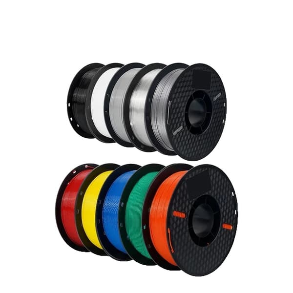 3D-printer filament, PLA og PETG materiale, boblefri kvalitet, 10kg PETG MIX