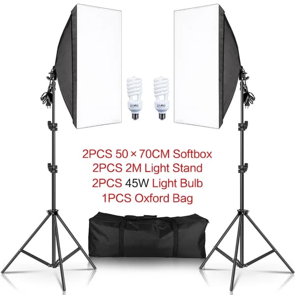 Fotograferingslysningssæt, Softbox-lysning, Professionelt lysystem