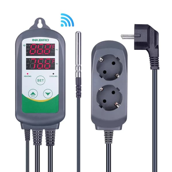 Temperaturregulator, Dubbel Reläutgång, Digital Display, ITC-308 WIFI