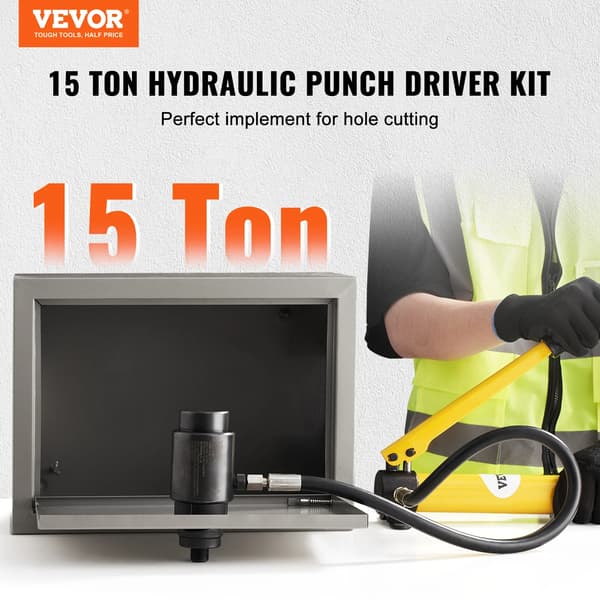 Hydraulisk Knockout Punch Driver Kit, 15Ton, 10 Dies