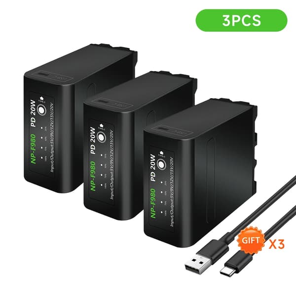 Batteri, 10800mAh kapacitet, USB-uppladdningsbart, 3Pcs