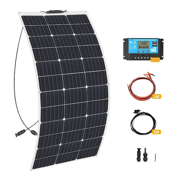 Flexibelt solpanel kit, 100W/200W, högeffektiva monokristallina celler.,12V 100W 12V 100W 12V 100W