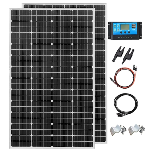 Monokrystallinsk Solpanel, 200W/400W Høj Effektivitet, Vandtæt og Holdbar,400W Solarkit 400w solar kit 400W Solar Kit