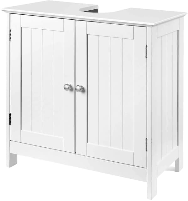 Spejlskab, Pladsbesparende Design, Justerbare Hylder, Hvid