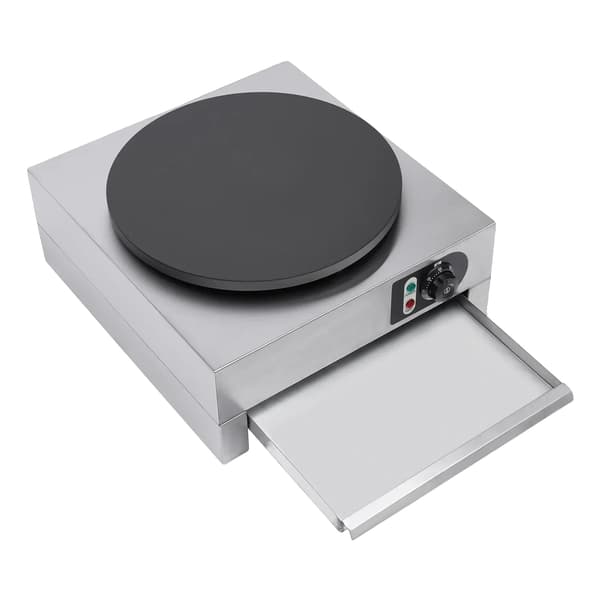 Crepe Maker, 3 kW Effekt, Justerbar Temperatur, sølv