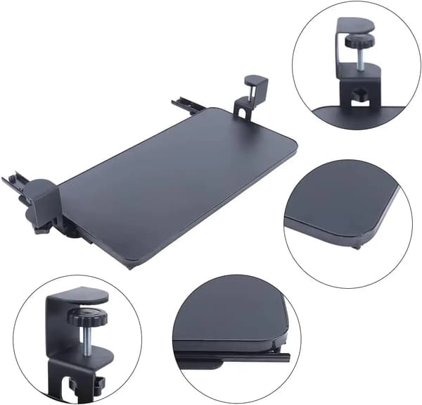 Tangentbordsbricka, Slim Design, Ergonomisk Justering, svart