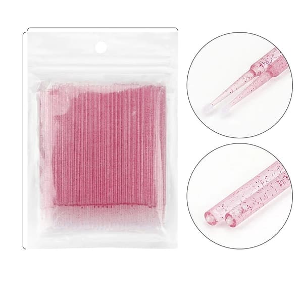 Øjenvippe Rensebørste, Bløde Mikrofiber Børster, Alsidig Brug, 1000 Rose krystal, Uld Fiber-e