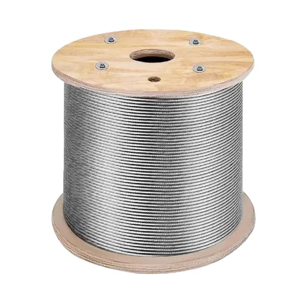 Stålwire, 500 ft længde, 1/8" diameter, 1700 lbs brudstyrke, 152M x 3.2MM
