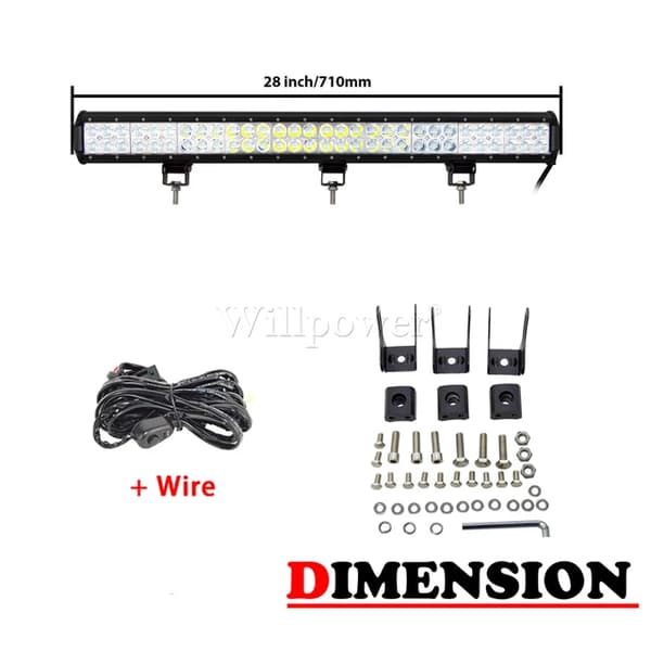 LED-ljusramp, kombinationsstråle, väderbeständig, 28tum Combo n Wire