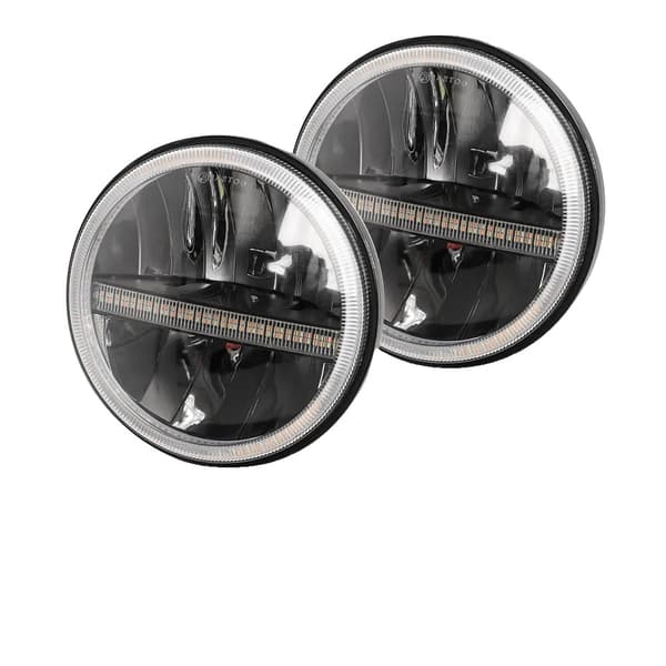 Forlygter, DOT-certificerede, justerbare lysmønstre, 2PCS Dual Color DRL