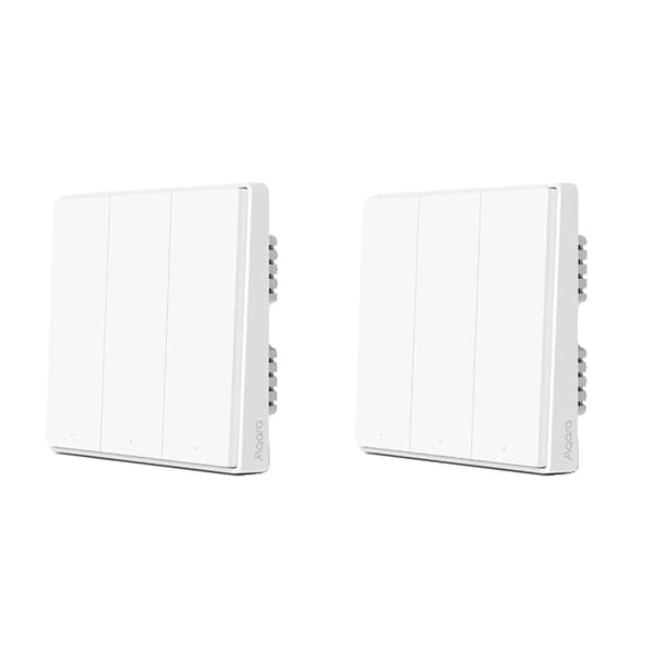 Aqara Smart Väggbrytare, 1/2/3 Knappar, Zigbee Kommunikation,Ingen neutral 3keyX2