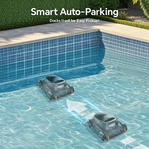 Robotdammsugare för pool, sladdlös design, kraftfull sugfunktion, Seauto Lör 10