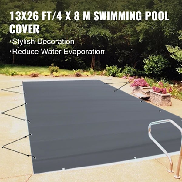 Poolskydd 4x8 meter - Slitstark PVC, hög temperatur- & nötningsbeständighet 13x26 ft