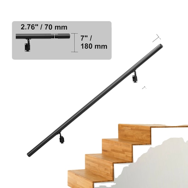 Handräcke Trappräcke, Förbättrad Stabilitet, Ergonomisk Design,5 fot 5 ft 5 ft