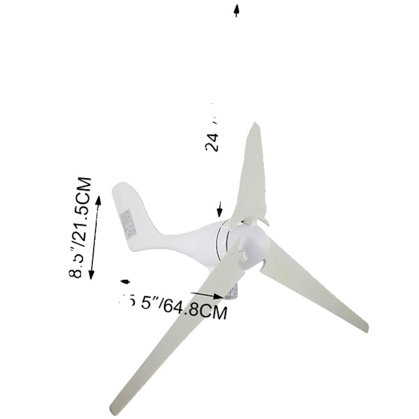 Vindmølle generator, 400W, Opladningskontrol 400W 3 Blades
