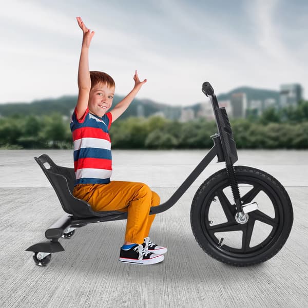 Drift Trike, Justerbart Sæde, 360° Drejelig Baghjul, sort