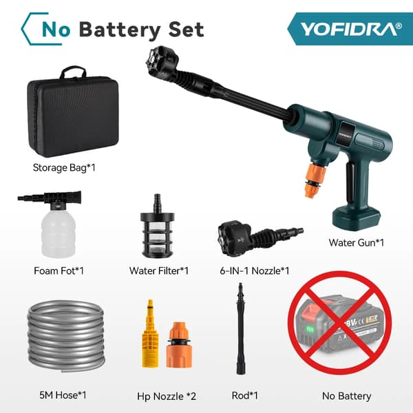 Högtryckstvätt, Sladdlös, Borstlös Motor, Ingen batteri