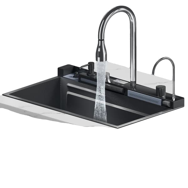 Köksdisk, Intelligent Digital Display, Stort Enkelt Handfat, 75x45