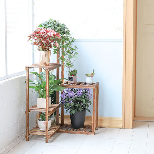 Trä Plantställning, 6 Nivåer, Inomhus/Utomhus Auburn