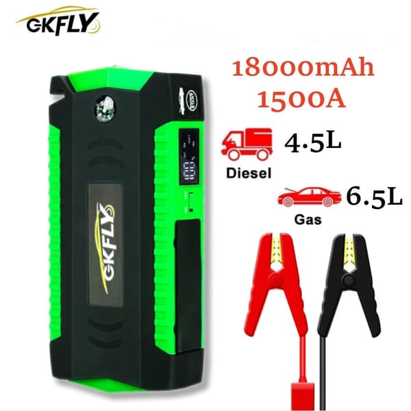 Bilhoppstarter, 16000mAh,18000mAh Grön