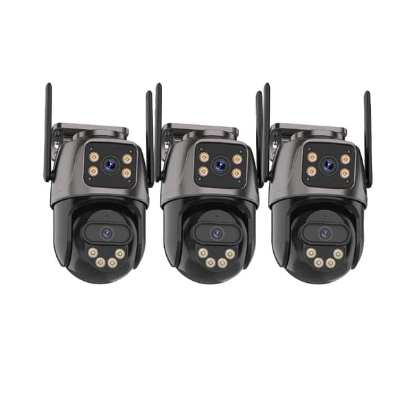 IP-kamera, 4K-resoluutio, kaksoislenssi, 3PCS EI Kortti, EU Plug