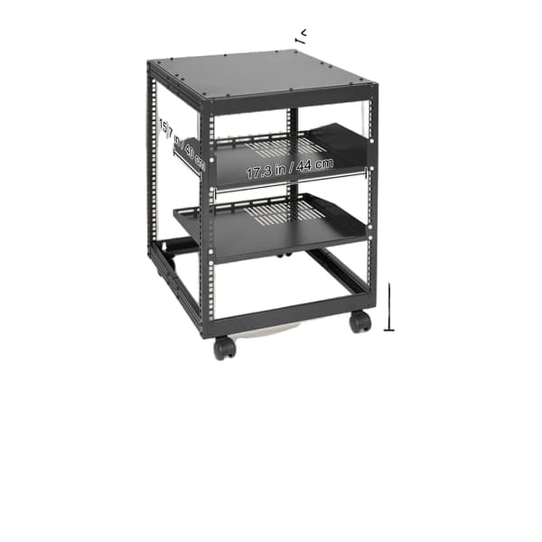 Åben ramme serverrack, justerbar dybde, robust konstruktion, 12U