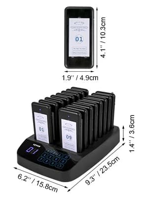 Restaurant Pager, 20 Coastere, 2 Opkaldsindstillinger