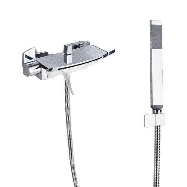 Duschkran, Vattenfallstut, Dubbelhandtagsdesign, Krom