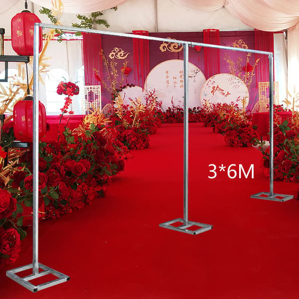 Bröllopsbåge Bakgrundsställning, Hållbar Rostfritt Stål, Storlek 3x6m,