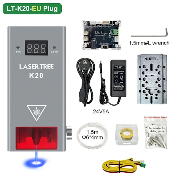 20W Laserkopf, Dual-Fan-Kühlung, einstellbarer Fokus für CNC-Graviermaschine,LT-K20-EU, 24V LT-K20-EU LT-K20-EU