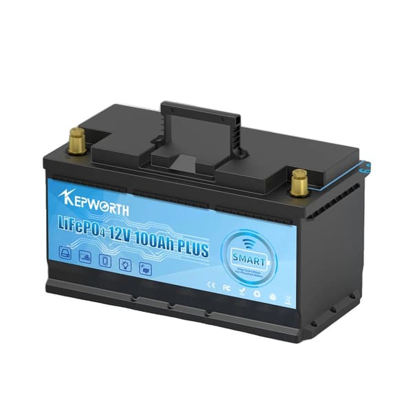 Litiumjärnfosfatbatteri, BMS ingår, olika kapaciteter, 12V 100Ah Bluetooth