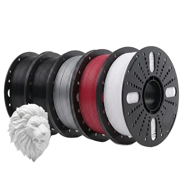 3D-skrivarfilament, PETG-material, 1,75 mm diameter, 2BK-1WT-1RD-1GY