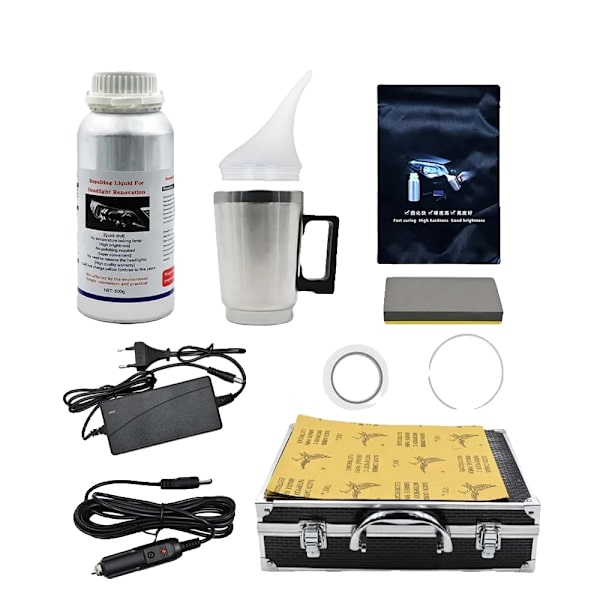 Bilstrålkastarreparationskit, 800 ml vätska, 6 sandpapper, metallatomiseringskopp,800g Plastset 800g Plastic Set 800g Plastic Set