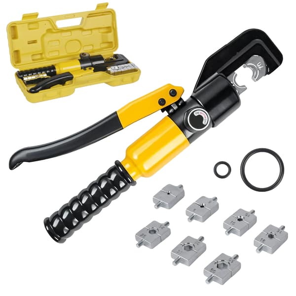 Manuel hydraulisk crimper, 8T tryk, 4-70mm² crimpområde, Gul-Sort