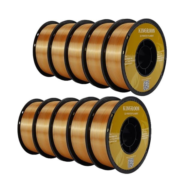 3D-printer filament, 1,75 mm diameter, tri-farvet for variation, Guld Sølv Kobber
