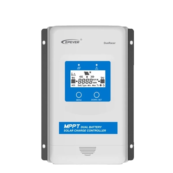 Kaksoisakku MPPT aurinkopaneelien lataussäädin, 10A/20A/30A, Edistynyt energianhallinta,Vain ohjain, DR2210N-DDS (20A), 12V 24V automaattinen Only Controller Only Controller