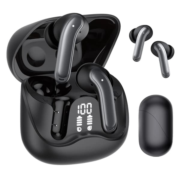 Øretelefoner, Hybrid ANC, 6 Mikrofoner, Sort
