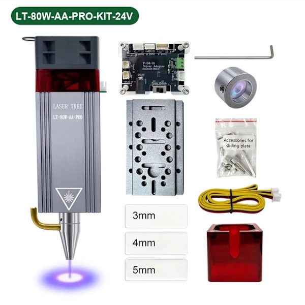 Laser Modul, Hög Precision Gravyering, Enkel Installation, 80W-AA-PRO-KIT-24V